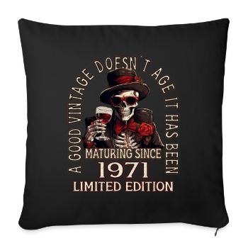 52nd Birthday 1971 52 Good vintage - Sofa pillowcase 17,3'' x 17,3'' (45 x 45 cm) - black - Front