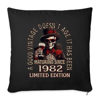 41st Birthday 1982 '41 Good vintage - Sofa pillowcase 17,3'' x 17,3'' (45 x 45 cm) - black - Front
