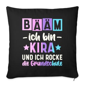 Name Kira Geschenk Grundschule - Sofakissenbezug 45 x 45 cm - Schwarz - Vorne