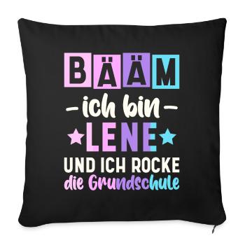 Name Lene Geschenk Grundschule - Sofakissenbezug 45 x 45 cm - Schwarz - Vorne