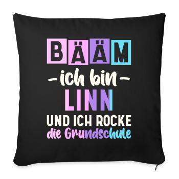 Name Linn Geschenk Grundschule - Sofakissenbezug 45 x 45 cm - Schwarz - Vorne