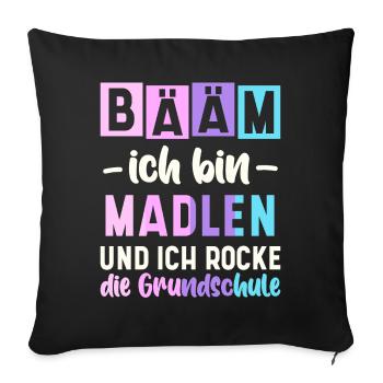 Name Madlen Geschenk Grundschule - Sofakissenbezug 45 x 45 cm - Schwarz - Vorne