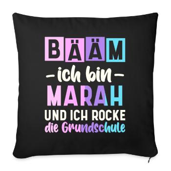 Name Marah Geschenk Grundschule - Sofakissenbezug 45 x 45 cm - Schwarz - Vorne
