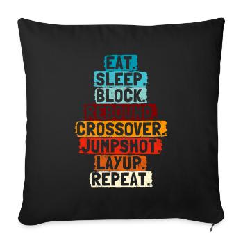 Basketball Bball Sport Geschenkidee Basketballer - Sofakissenbezug 45 x 45 cm - Schwarz - Vorne
