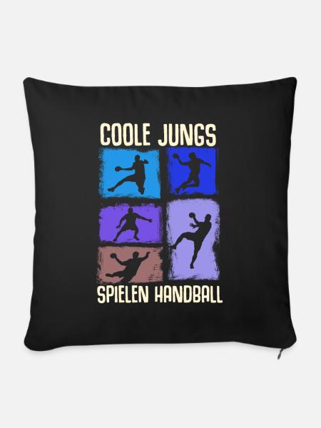 Handball Geschenk Handballer Junge Handballspieler - Sofakissenbezug 45 x 45 cm - Schwarz