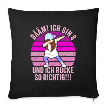 8 Jahre Mädchen Geschenk 8. Geburtstag Acht Achter - Sofakissenbezug 45 x 45 cm - Schwarz - Vorne