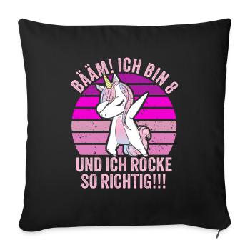 8 Jahre Geschenk 8. Geburtstag Acht Achter Mädchen - Sofakissenbezug 45 x 45 cm - Schwarz - Vorne