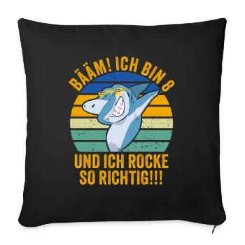 8 Jahre Junge Geschenk 8. Geburtstag Acht Achter - Sofakissenbezug 45 x 45 cm - Schwarz - Vorne