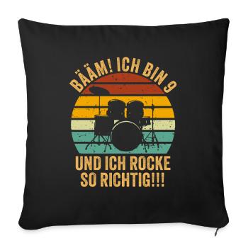 9 Jahre Junge Geschenk 9. Geburtstag Neun Neunter - Sofakissenbezug 45 x 45 cm - Schwarz - Vorne