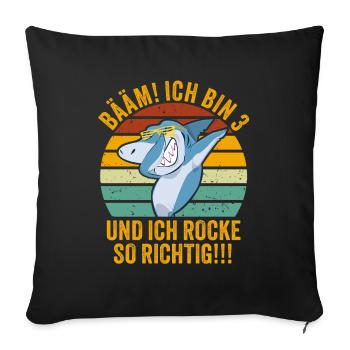 3 Jahre Geschenk 3. Geburtstag Drei Dritter - Sofakissenbezug 45 x 45 cm - Schwarz - Vorne