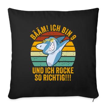 9 Jahre Junge Geschenk 9. Geburtstag Neun Neunter - Sofakissenbezug 45 x 45 cm - Schwarz - Vorne