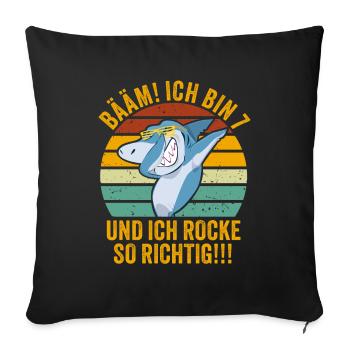 7 Jahre Junge Geschenk 7. Geburtstag Sieben - Sofakissenbezug 45 x 45 cm - Schwarz - Vorne
