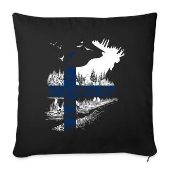 VACANCES DU DRAPEAU DE LA FINLANDE À L’ORIGNAL - Housse de coussin décorative 45 x 45 cm - noir - Devant