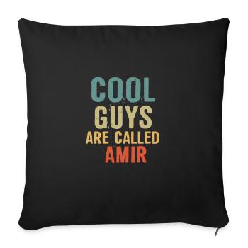 Les mecs cool s’appellent Amir - Housse de coussin décorative 45 x 45 cm - noir - Devant