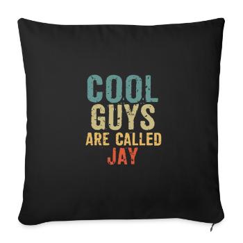 Cool guys are called jay - Sofa pillowcase 17,3'' x 17,3'' (45 x 45 cm) - black - Front