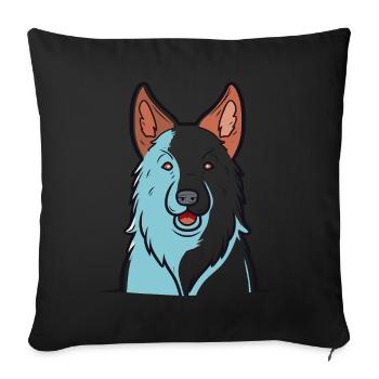 Conception de chien mignon pour les propriétaires de chiens - Housse de coussin décorative 45 x 45 cm - noir - Devant
