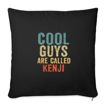 Les mecs cool s’appellent Kenji - Housse de coussin décorative 45 x 45 cm - noir - Devant