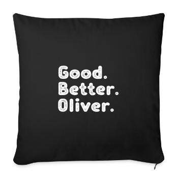 Bon meilleur Oliver - Housse de coussin décorative 45 x 45 cm - noir - Devant
