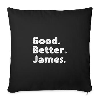 Bon, mieux, James - Housse de coussin décorative 45 x 45 cm - noir - Devant