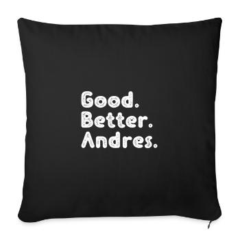 Good better Andres - Sofa pillowcase 17,3'' x 17,3'' (45 x 45 cm) - black - Front