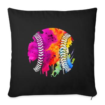 Baseball Player Baseball - Sofa pillowcase 17,3'' x 17,3'' (45 x 45 cm) - black - Front