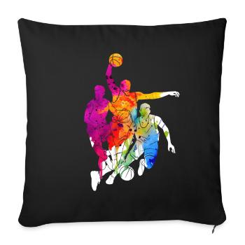 BASKET-BALL - Housse de coussin décorative 45 x 45 cm - noir - Devant