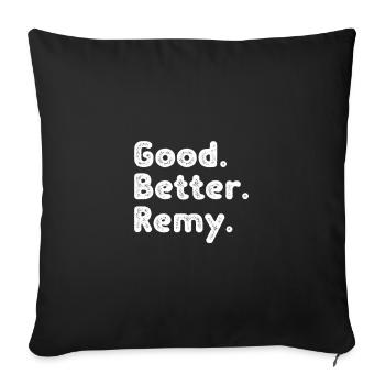 Bon mieux Rémy - Housse de coussin décorative 45 x 45 cm - noir - Devant
