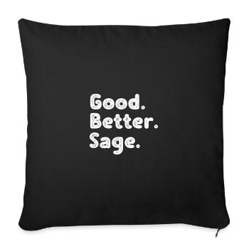 Bon, meilleur, Sauge - Housse de coussin décorative 45 x 45 cm - noir - Devant