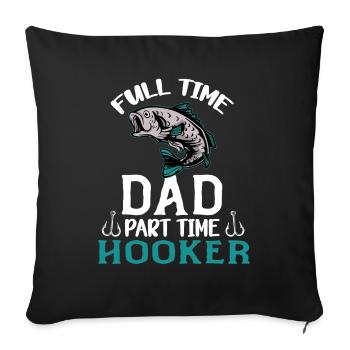 Angler Angeln Papa Vater Geschenkidee Humor Spruch - Sofakissenbezug 45 x 45 cm - Schwarz - Vorne