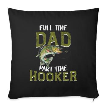 Pêcheur Papa Papa Pêche Pêche Dire Humour - Housse de coussin décorative 45 x 45 cm - noir - Devant