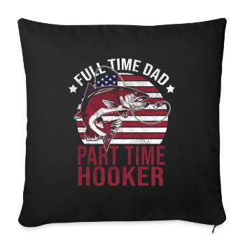 Angler Papa Vater Angeln Geschenkidee Lustig - Sofakissenbezug 45 x 45 cm - Schwarz - Vorne