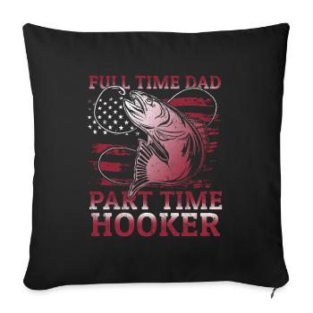 Angler Papa Angeln Vater Geschenkidee Lustig Humor - Sofakissenbezug 45 x 45 cm - Schwarz - Vorne