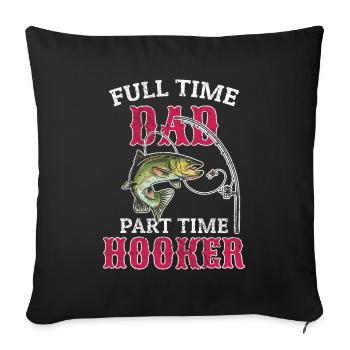 Angler Papa Angeln Vater Geschenkidee Lustig Humor - Sofakissenbezug 45 x 45 cm - Schwarz - Vorne