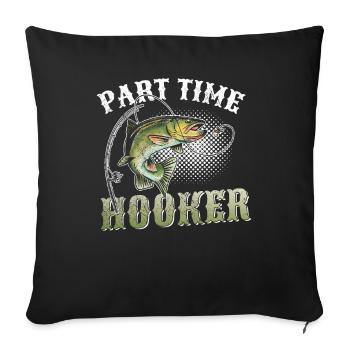 Pêcheur pêcheur pêche pêche idée cadeau humour - Housse de coussin décorative 45 x 45 cm - noir - Devant