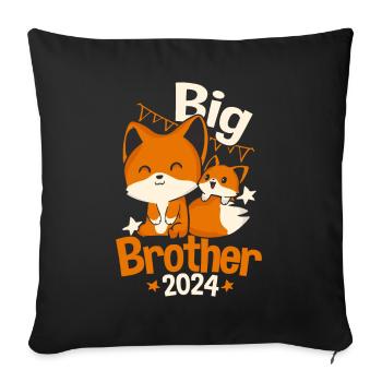 Enfants Big Brother 2024 Fox Grossesse - Housse de coussin décorative 45 x 45 cm - noir - Devant