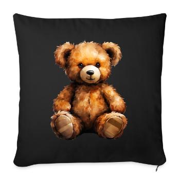 L’ours en peluche comme souvenir d’enfance - Housse de coussin décorative 45 x 45 cm - noir - Devant