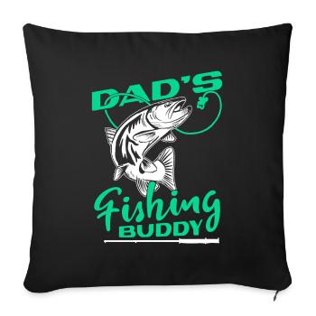 Angler Fishing Father Son Dad's Fishing Buddy - Sofa pillowcase 17,3'' x 17,3'' (45 x 45 cm) - black - Front