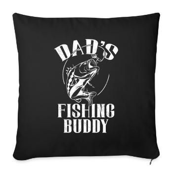 Fishing Angler Father Son Dad's Fishing Buddy - Sofa pillowcase 17,3'' x 17,3'' (45 x 45 cm) - black - Front