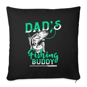Fishing Angler Father Son Dad's Fishing Buddy - Sofa pillowcase 17,3'' x 17,3'' (45 x 45 cm) - black - Front