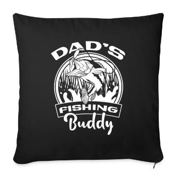 Angler Fishing Father Son Dad's Fishing Buddy - Sofa pillowcase 17,3'' x 17,3'' (45 x 45 cm) - black - Front