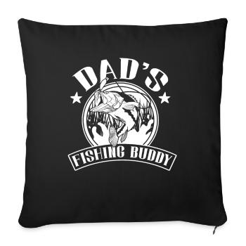 Pêcheur à la ligne Papa Fils Papa Compagnon De Pêche Papa - Housse de coussin décorative 45 x 45 cm - noir - Devant