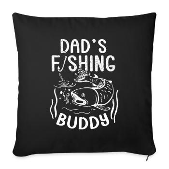 Pêcheur à la ligne Papa Fils Papa Compagnon De Pêche Papa - Housse de coussin décorative 45 x 45 cm - noir - Devant