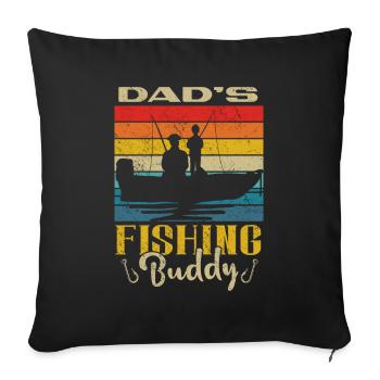 Fishing Angler Father Son Dad's Fishing Buddy - Sofa pillowcase 17,3'' x 17,3'' (45 x 45 cm) - black - Front