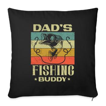 Fishing Angler Father Son Dad's Fishing Buddy - Sofa pillowcase 17,3'' x 17,3'' (45 x 45 cm) - black - Front