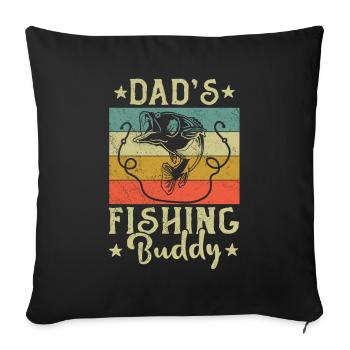 Fishing Angler Father Son Dad's Fishing Buddy - Sofa pillowcase 17,3'' x 17,3'' (45 x 45 cm) - black - Front