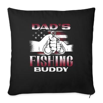 Fishing Angler Father Son Dad's Fishing Buddy - Sofa pillowcase 17,3'' x 17,3'' (45 x 45 cm) - black - Front