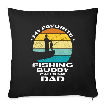 Angeln mon copain de pêche préféré m’appelle papa - Housse de coussin décorative 45 x 45 cm - noir - Devant