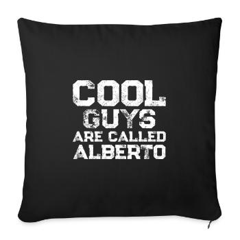 Les mecs cool s’appellent Alberto - Housse de coussin décorative 45 x 45 cm - noir - Devant