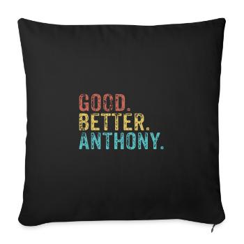 Bon mieux Anthony - Housse de coussin décorative 45 x 45 cm - noir - Devant