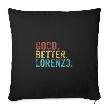 Bon mieux Lorenzo - Housse de coussin décorative 45 x 45 cm - noir - Devant